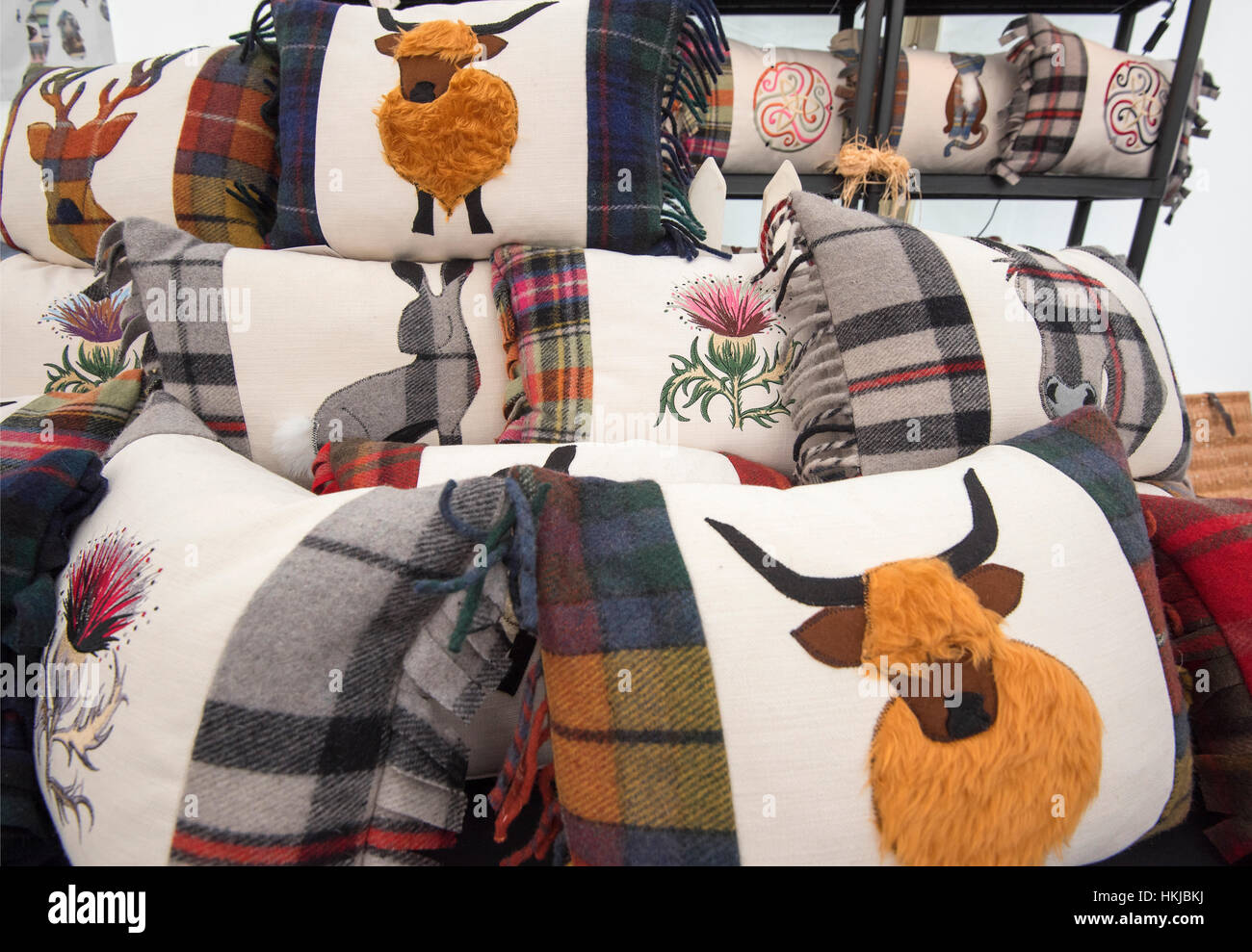 Scottish craftwork on display at the Best of the West Festival at Inveraray Castle. Stock Photo