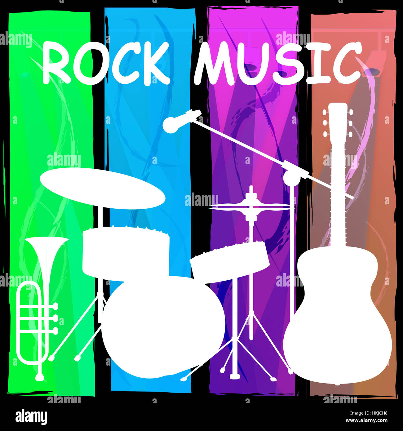 Rock Music Drum Kit Means Sound Track And Song Stock Photo Alamy
