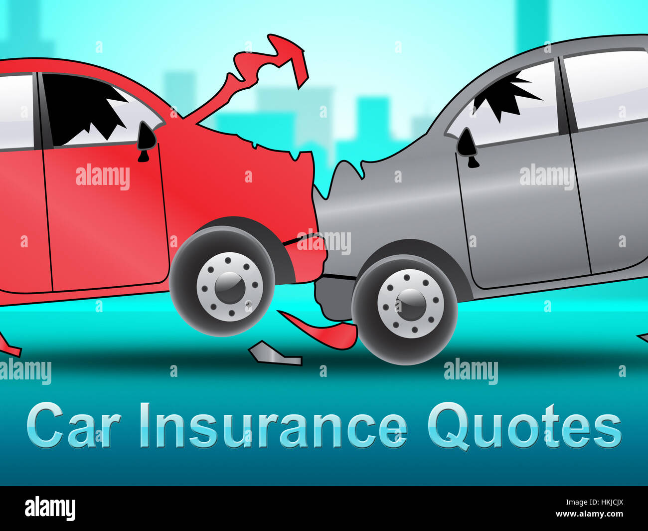 Car Insurance Quotes Crash Shows Car Policy 3d Illustration Stock Photo