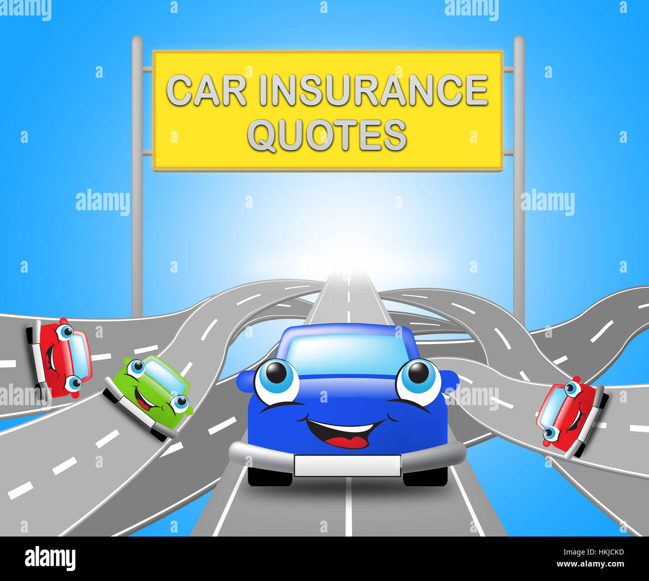 Insurance Quote Sign Car Insurance Quotes Motorway Sign Car Policy 3d Illustration Stock ...