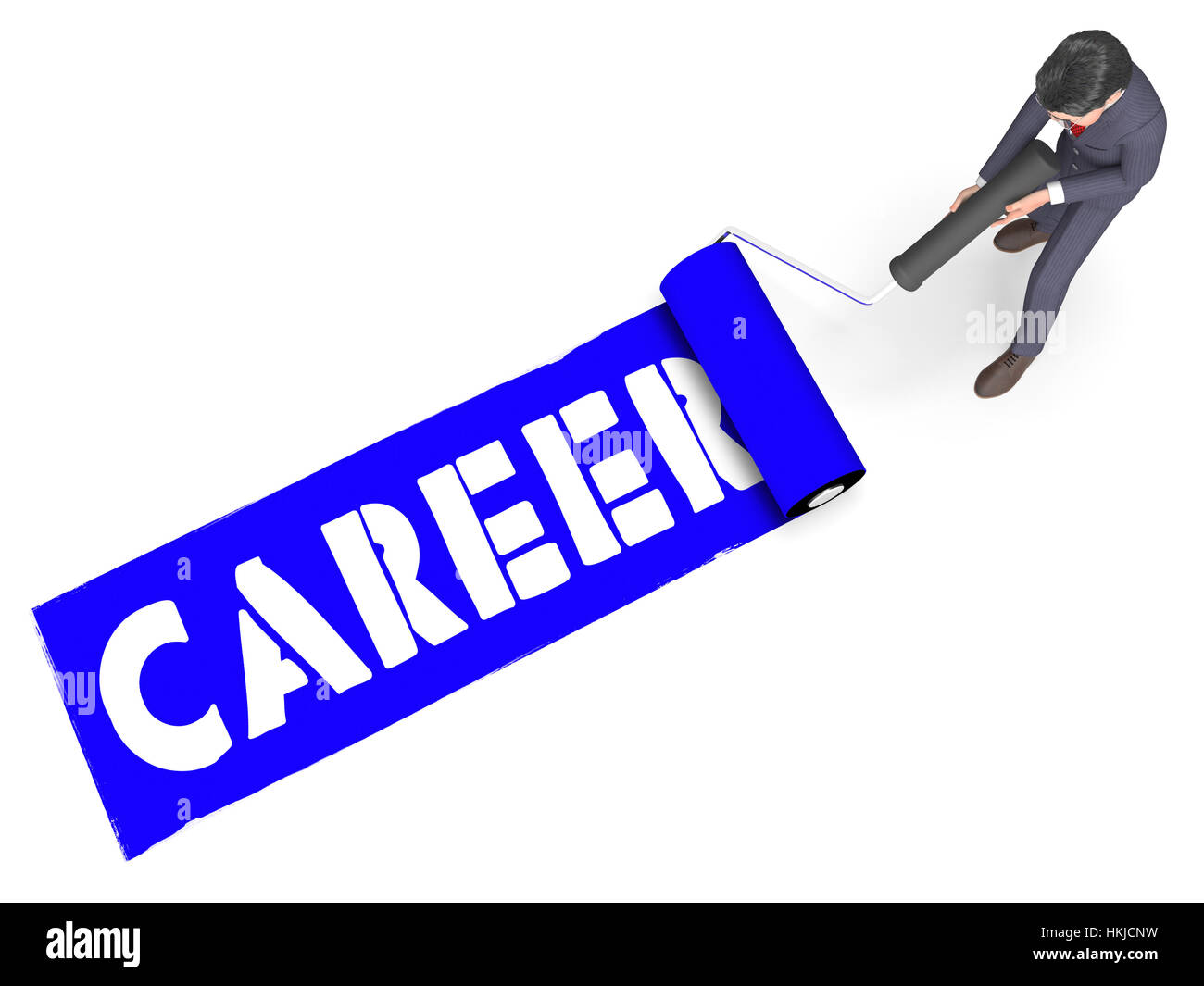 Career Paint Roller Means Job Employment 3d Rendering Stock Photo