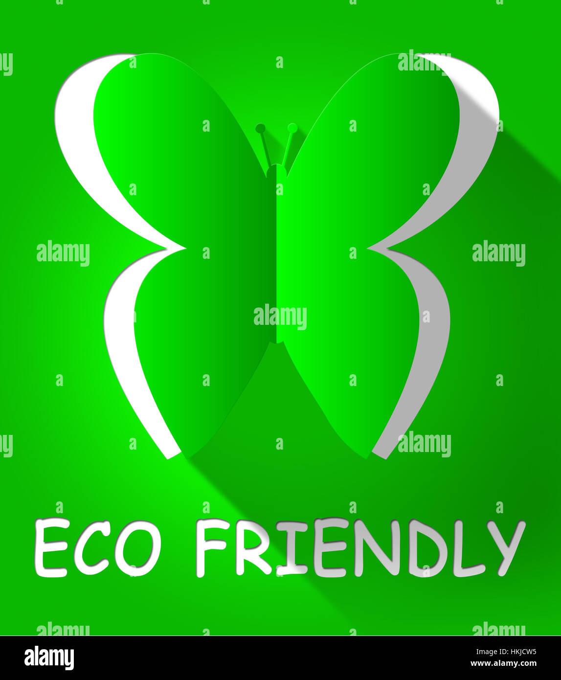 Eco Friendly Butterfly Cutout Shows Environmental 3d Illustration Stock ...