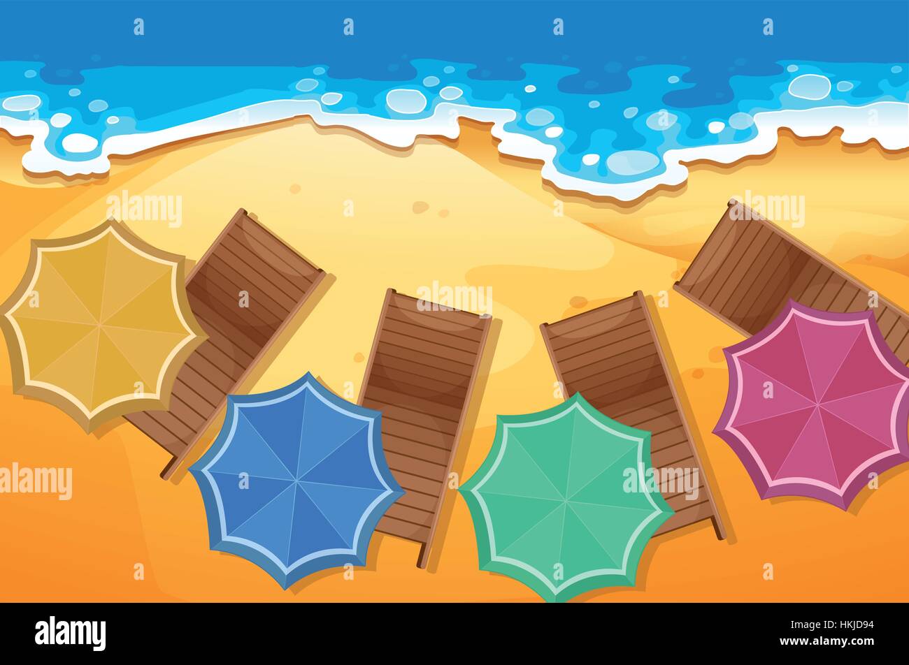 Scene with seats on the beach illustration Stock Vector Image & Art - Alamy