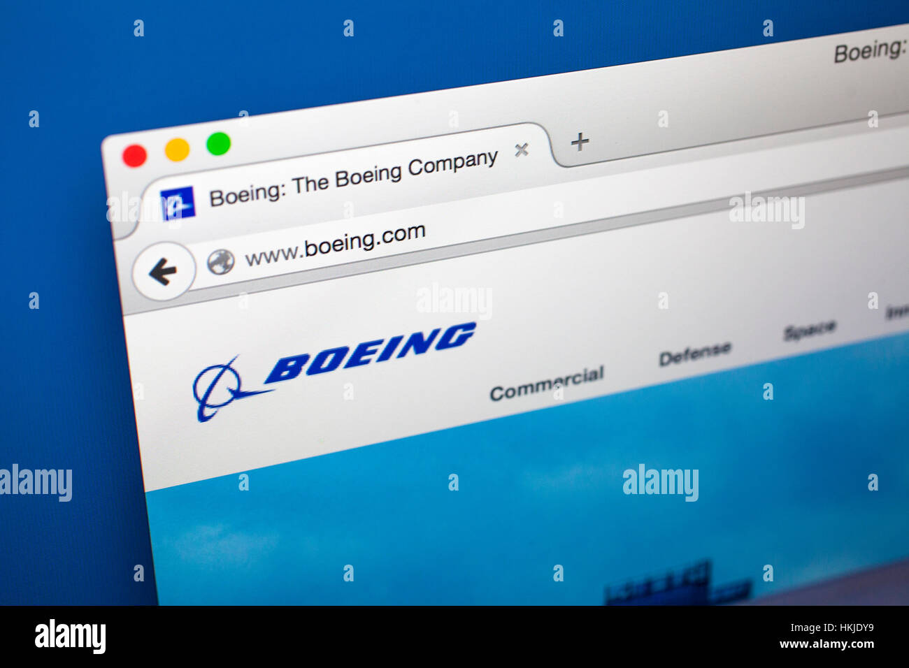 LONDON, UK - OCTOBER 22ND 2015: The homepage of the official Boeing ...
