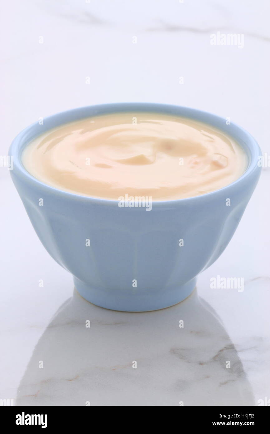 Delicious, nutritious and healthy fresh plain yogurt cup. On vintage