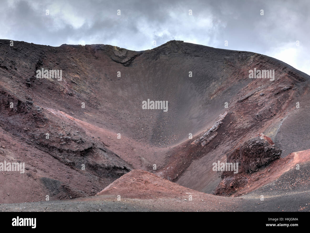 Crater at summit of Mount Etna Stock Photo Alamy