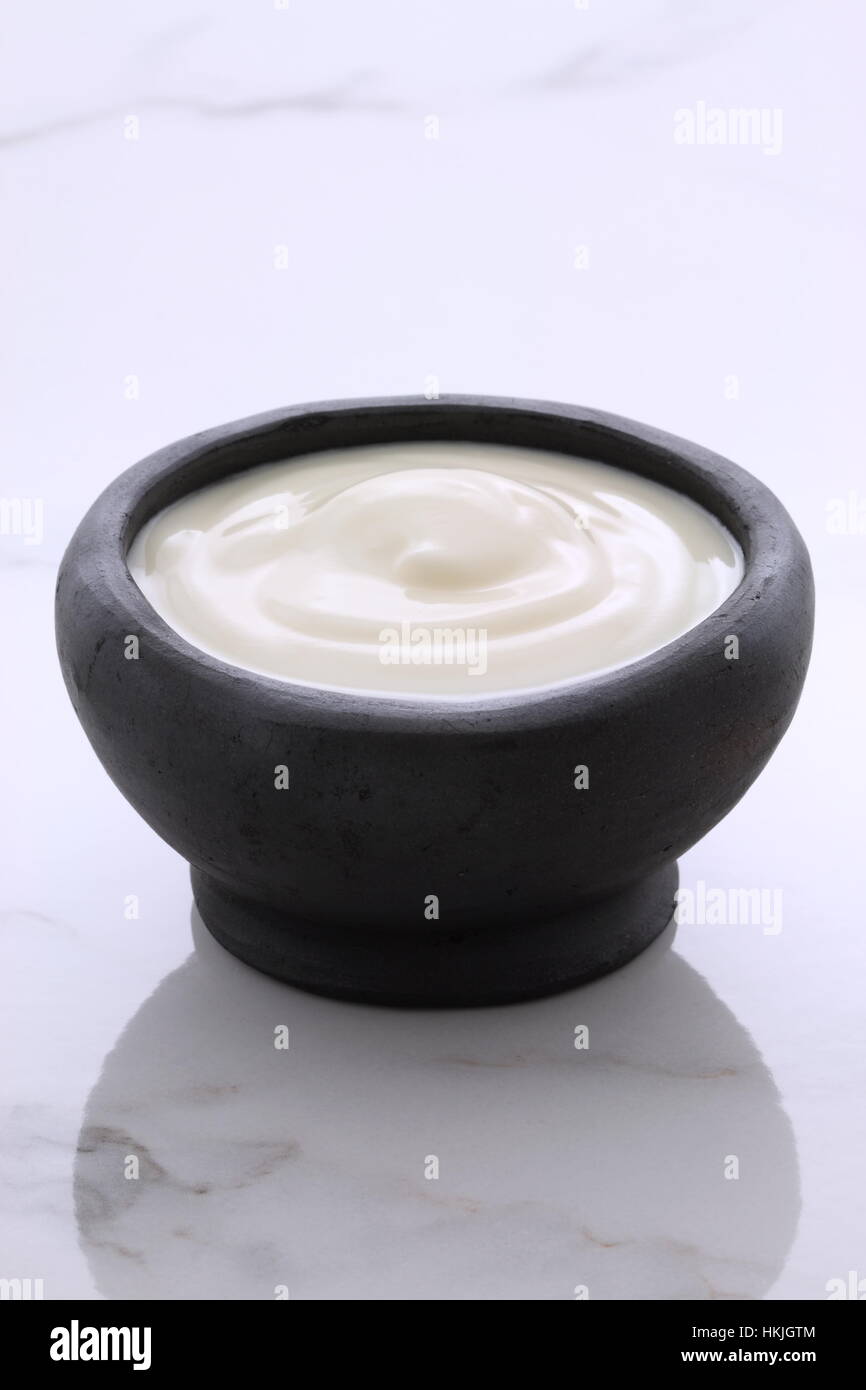 Delicious sour cream a traditional ingredient in France, Russia