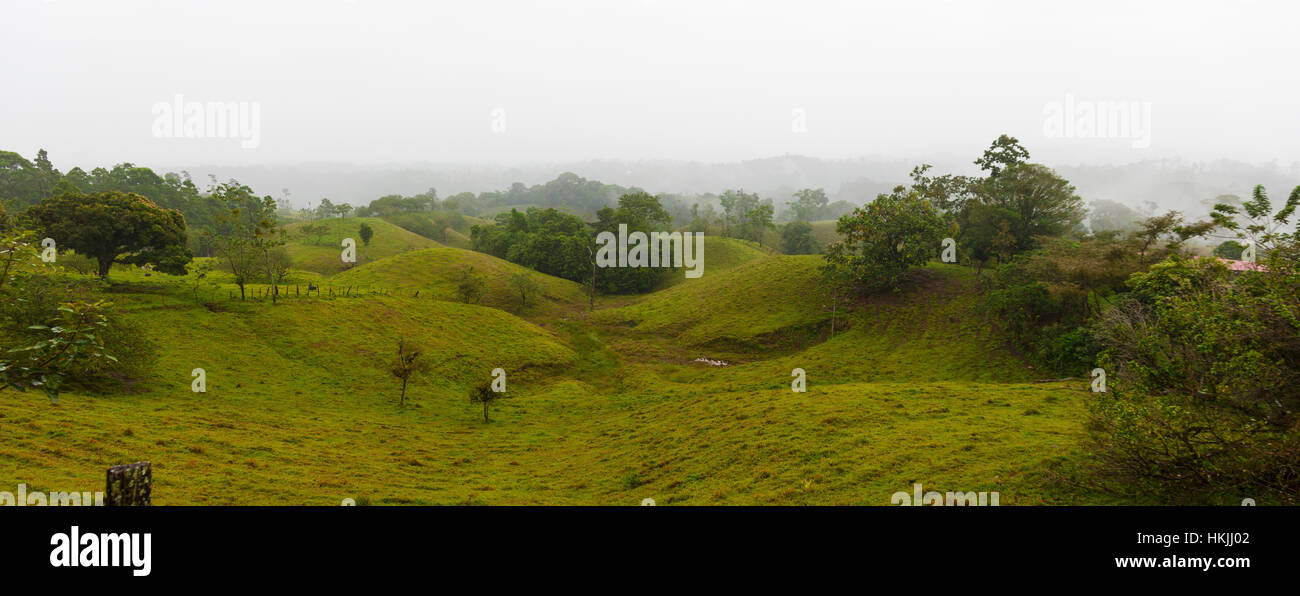Scenic view of rolling hills, Chilamate, Costa Rica Stock Photo
