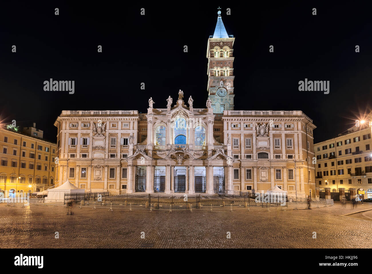 Facade of Santa Maria Maggiore Church, Rome, Italy Stock Photo
