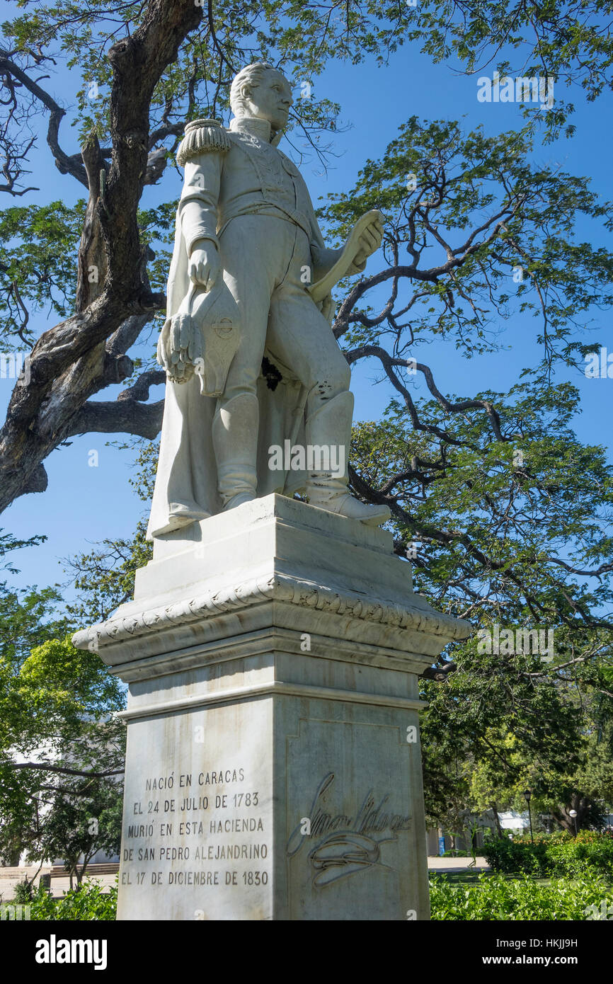 Colombia, Magdalena, Santa Marta, Quinta San Pedro Alejandrino, Simon Bolivar statue Stock Photo