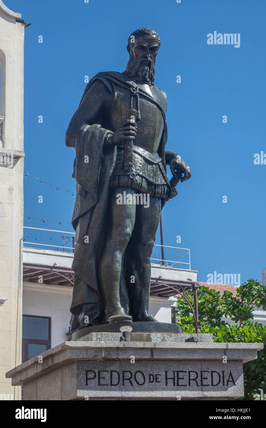 Colombia, Cartagena, Pedro de Heredia, city's founder Stock Photo