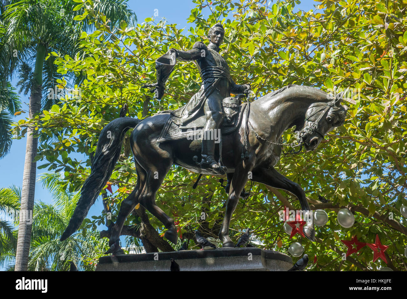 Colombia, Cartagena, Bolivar statue Stock Photo