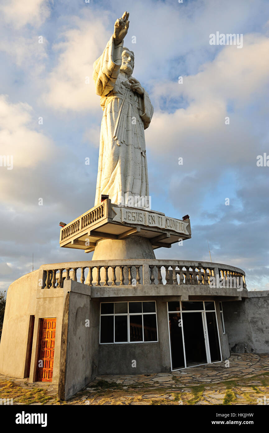 Jesus statue in orange sunlight in Nicaragua Stock Photo Alamy