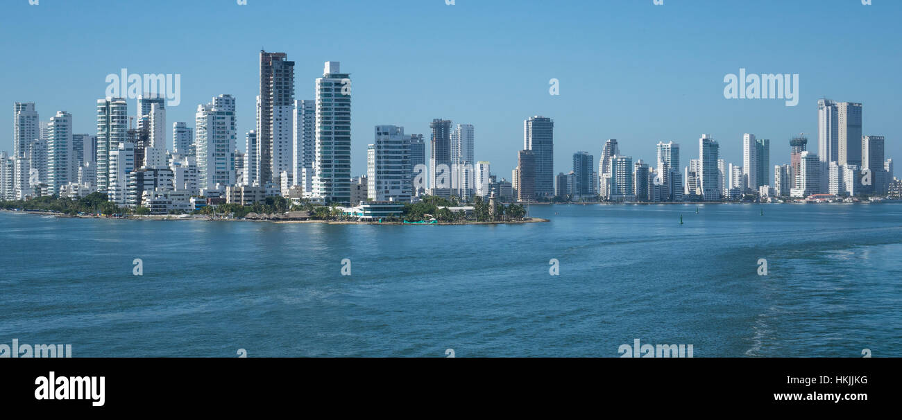 Colombia, Cartagena, Bocagrande skyline Stock Photo
