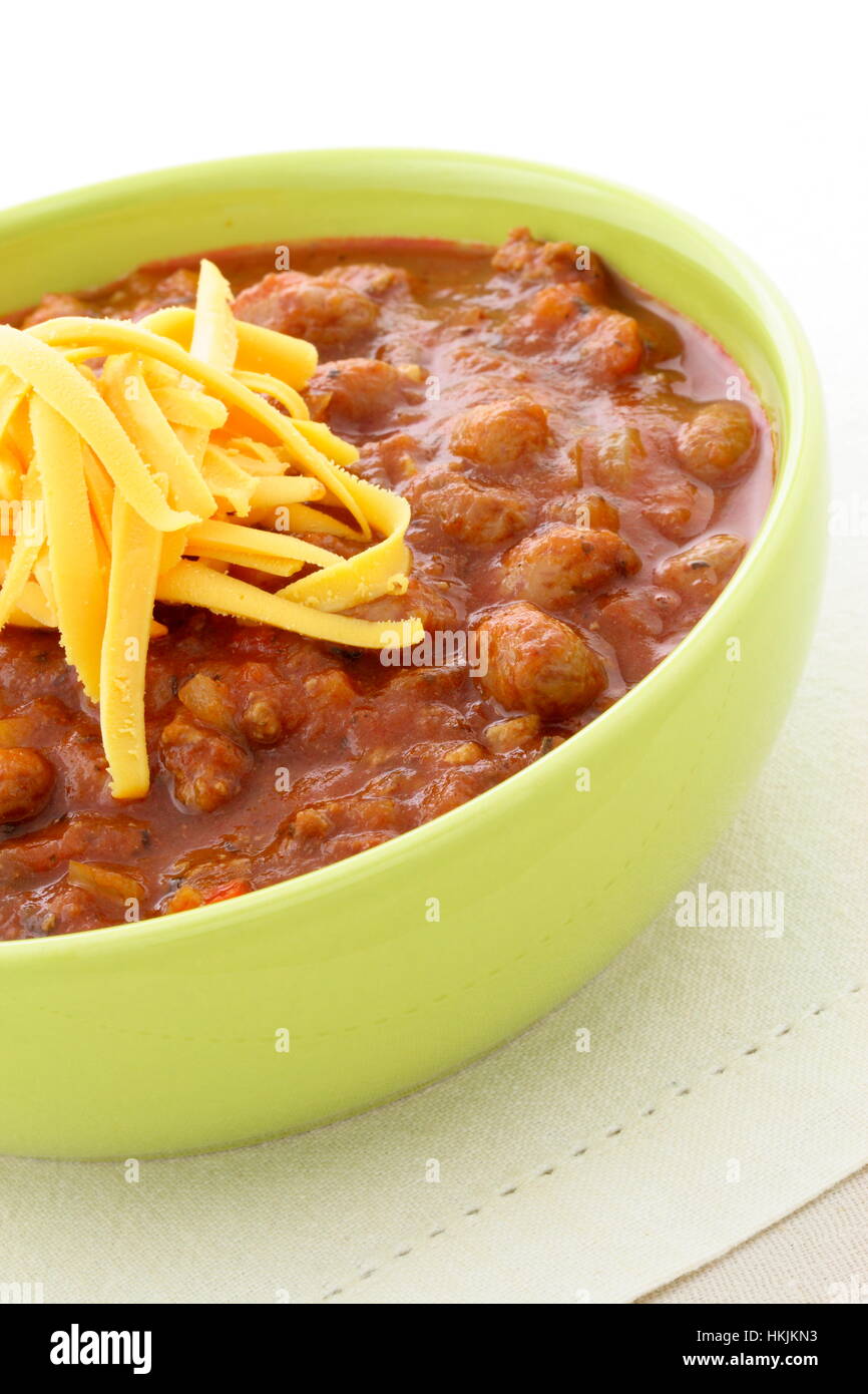 Chili beans made with kidney beans, lean ground beef, Chili powder