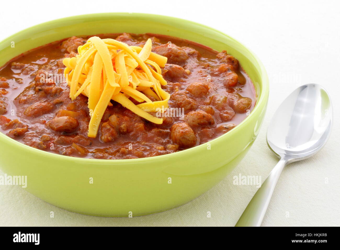 Chili beans made with kidney beans, lean ground beef, Chili powder