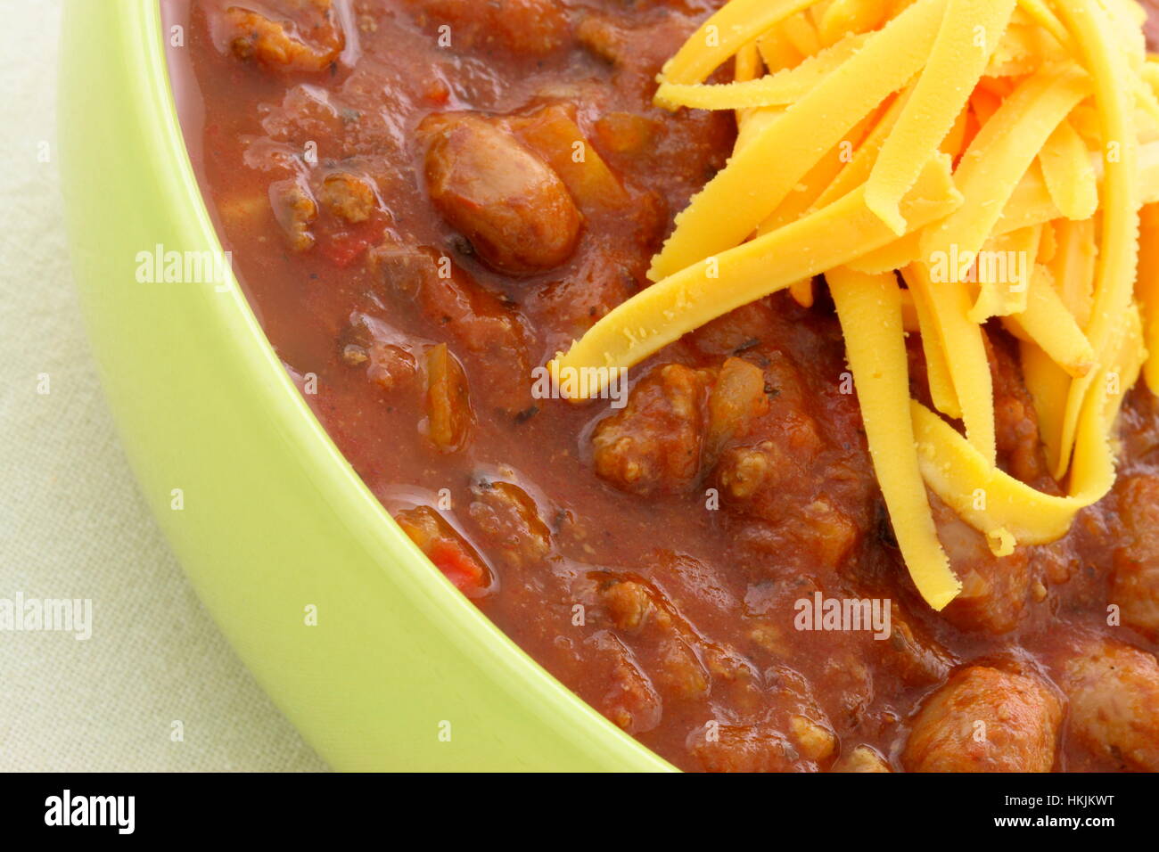 Chili beans made with kidney beans, lean ground beef, Chili powder