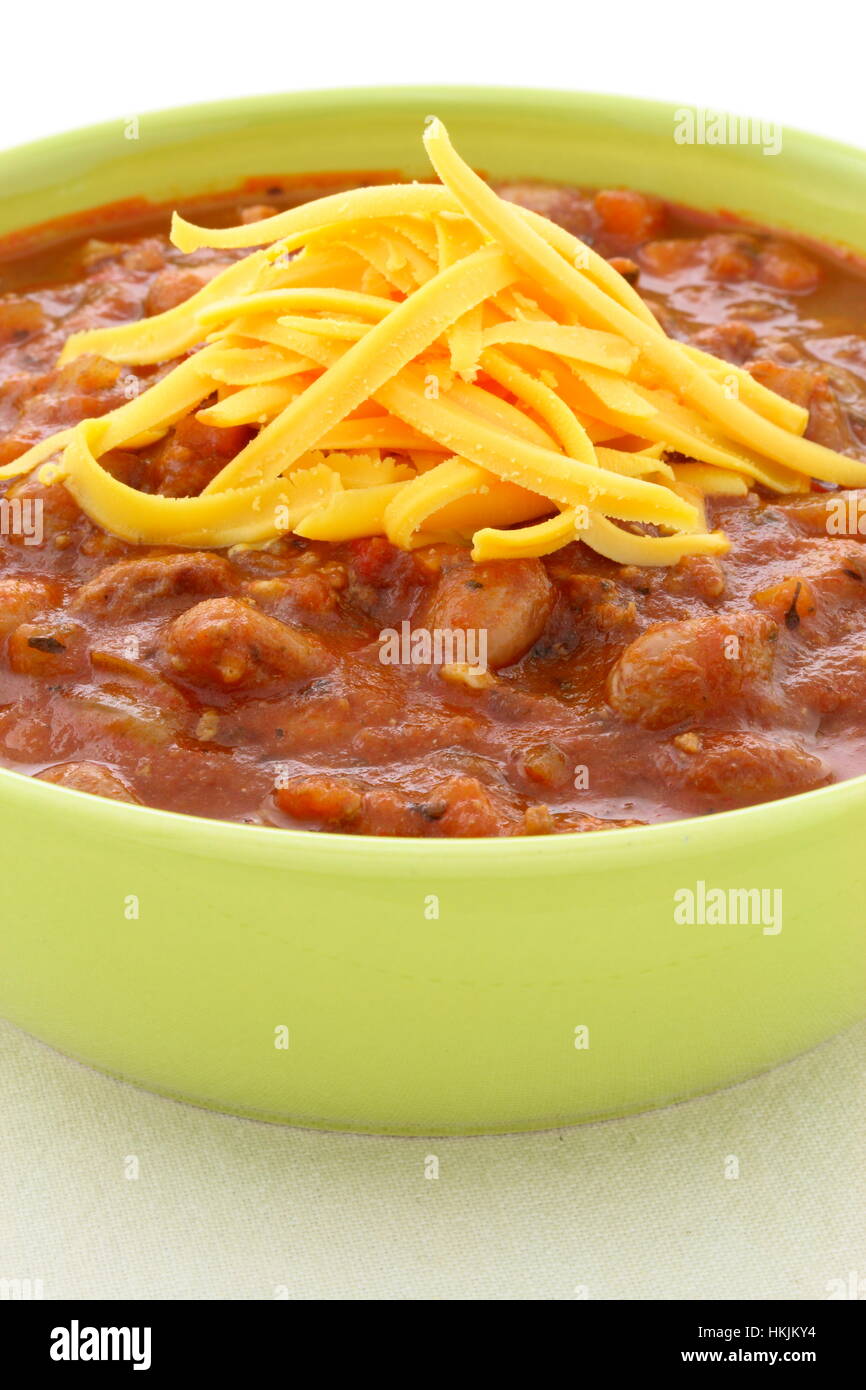 Chili beans made with kidney beans, lean ground beef, Chili powder
