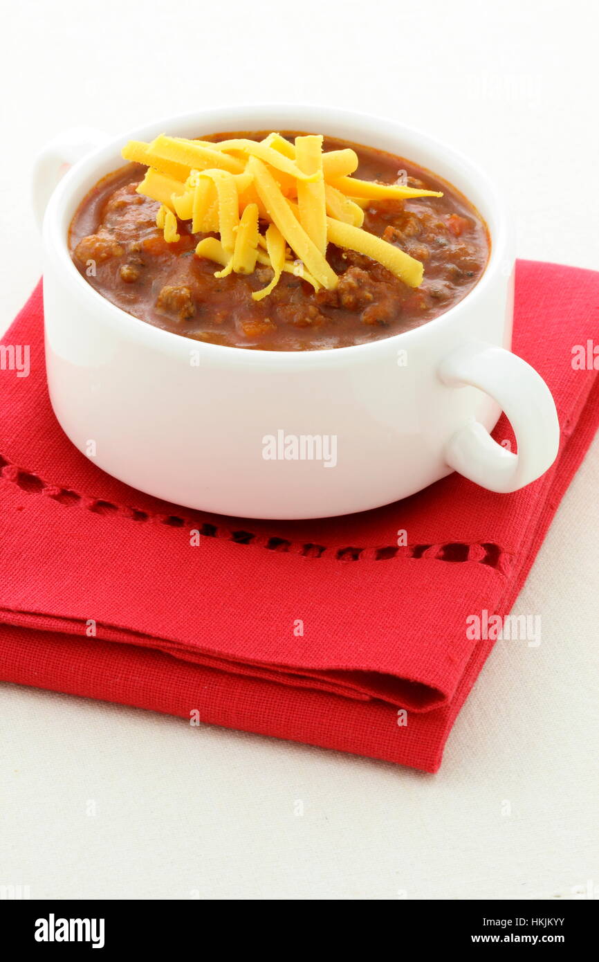 Chili beans made with kidney beans, lean ground beef, Chili powder