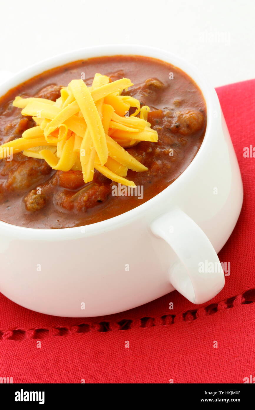 Chili beans made with kidney beans, lean ground beef, Chili powder