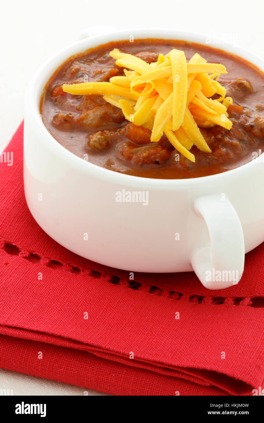 Chili beans made with kidney beans, lean ground beef, Chili powder