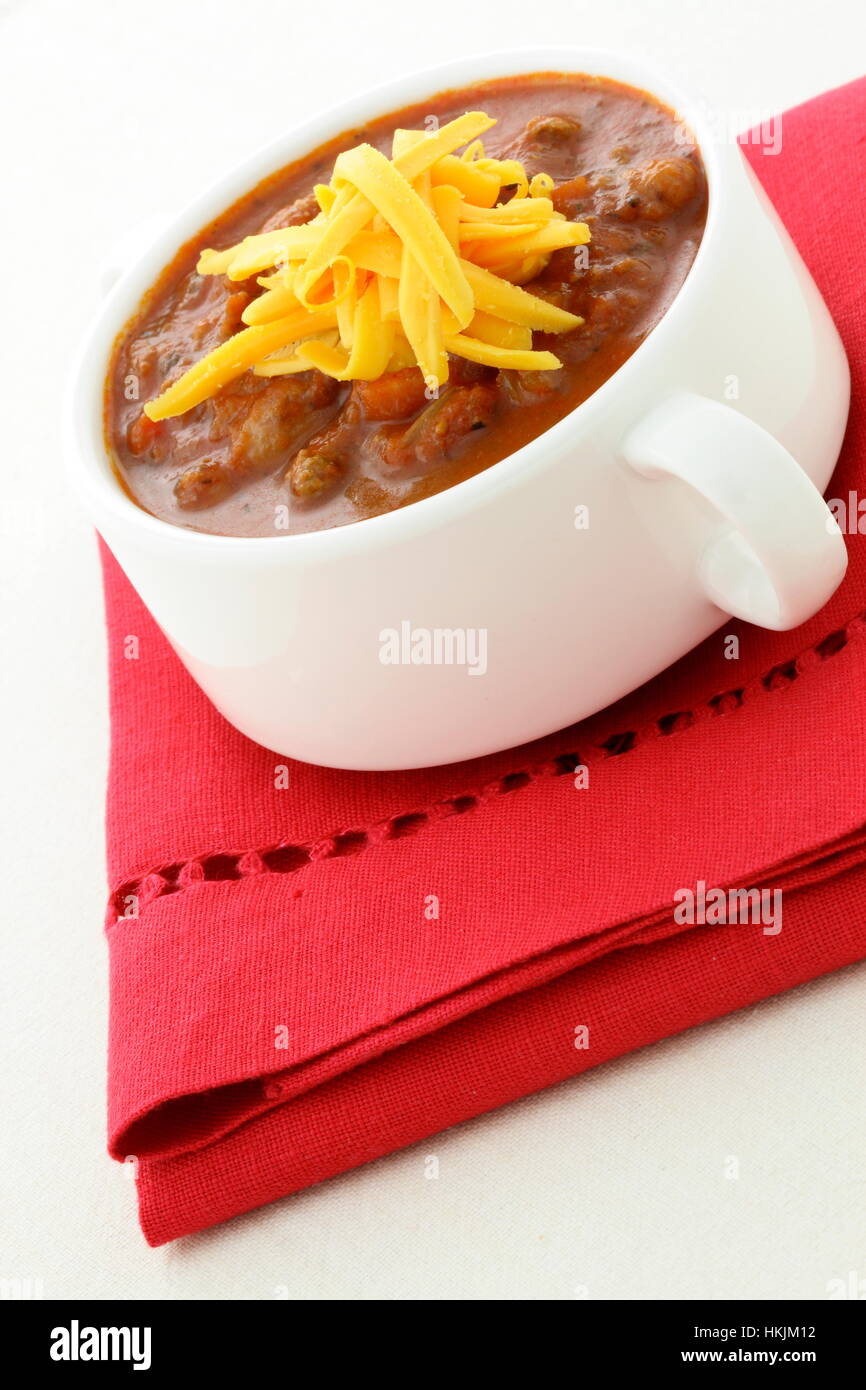 Chili beans made with kidney beans, lean ground beef, Chili powder