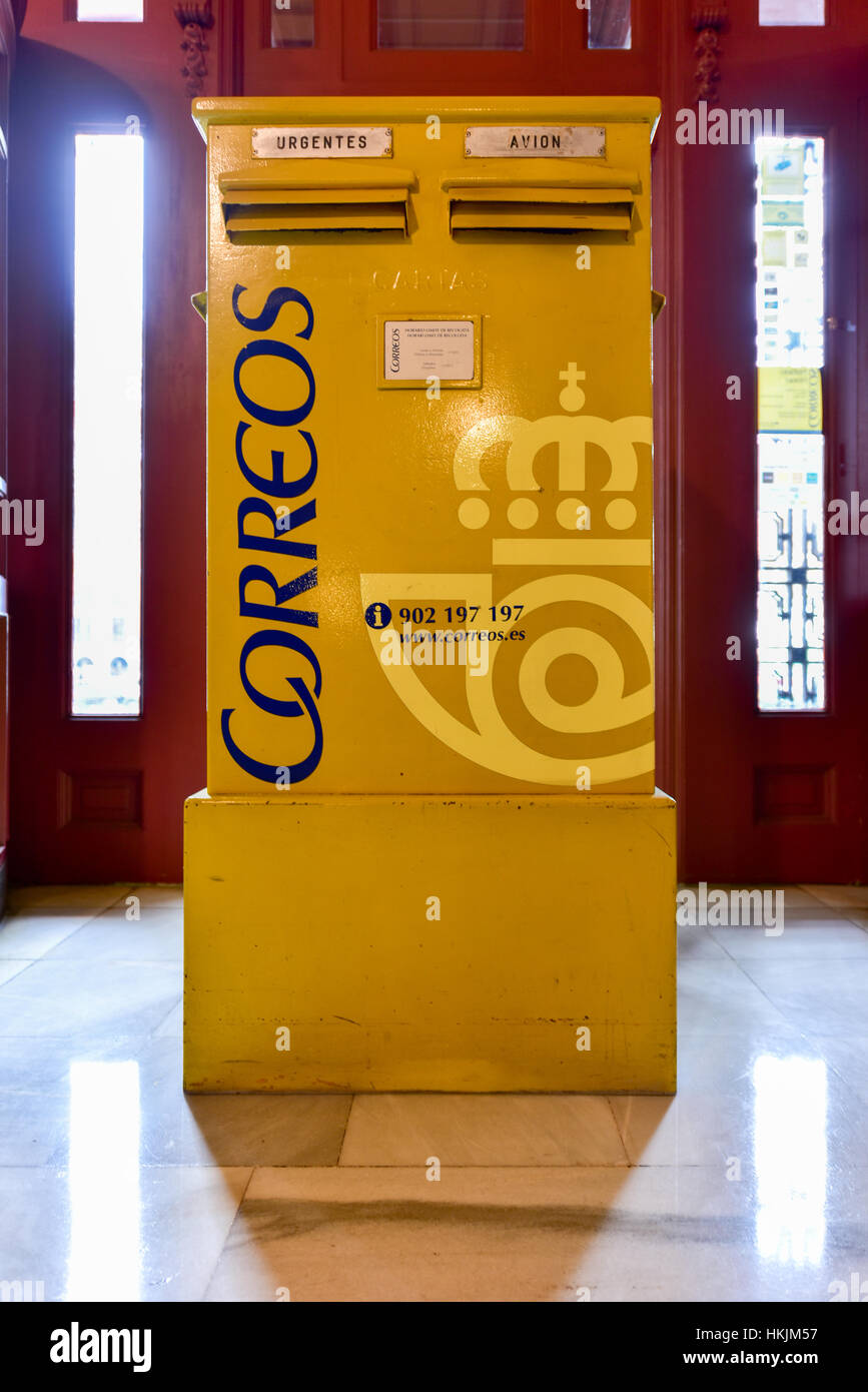 Barcelona, Spain November 29, 2016 Mailbox in Post and Telegraph