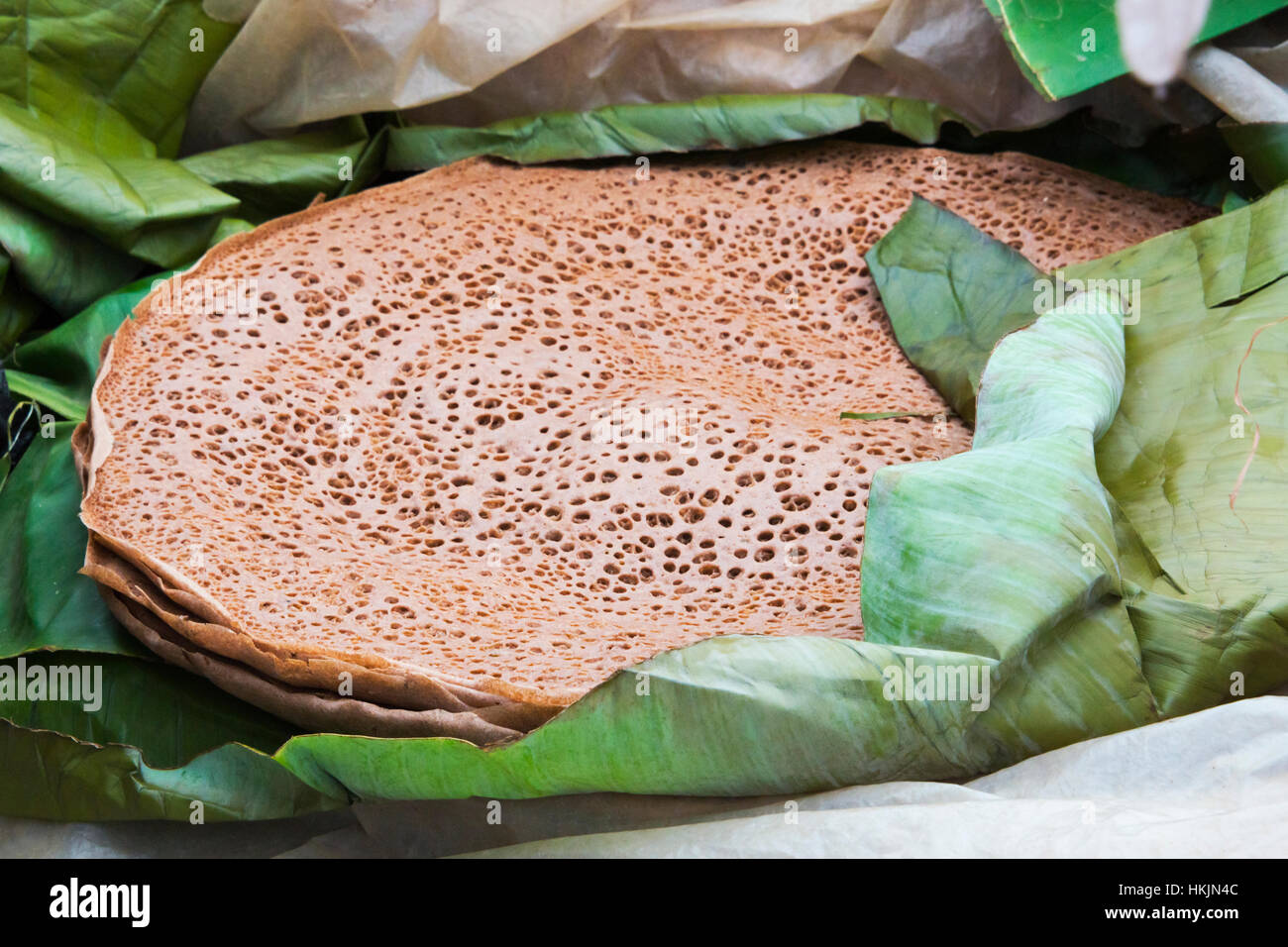 Injera flat bread, Ethiopia Stock Photo