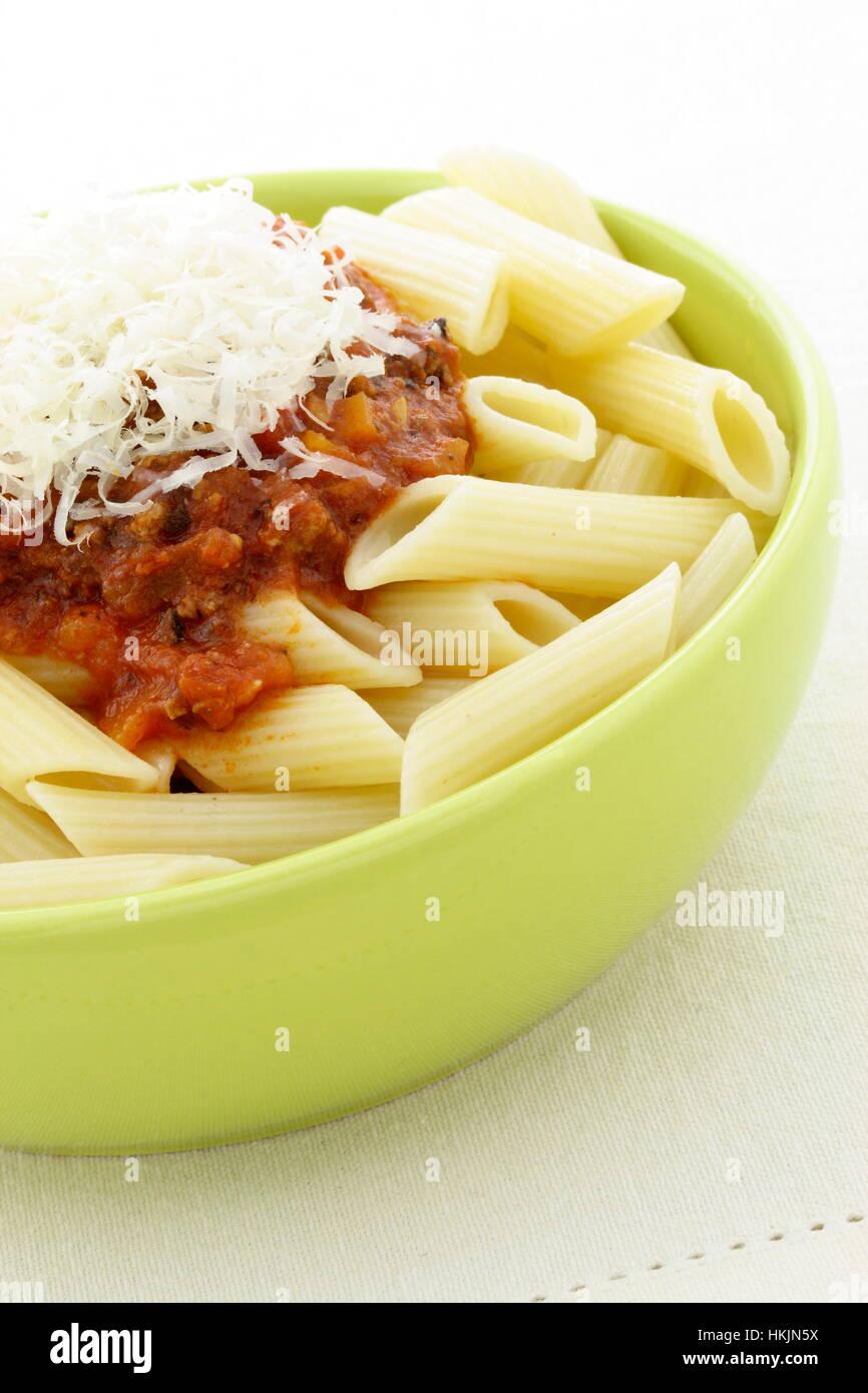 Penne bolognese delicious classic pasta recipe, with fresh chunky and