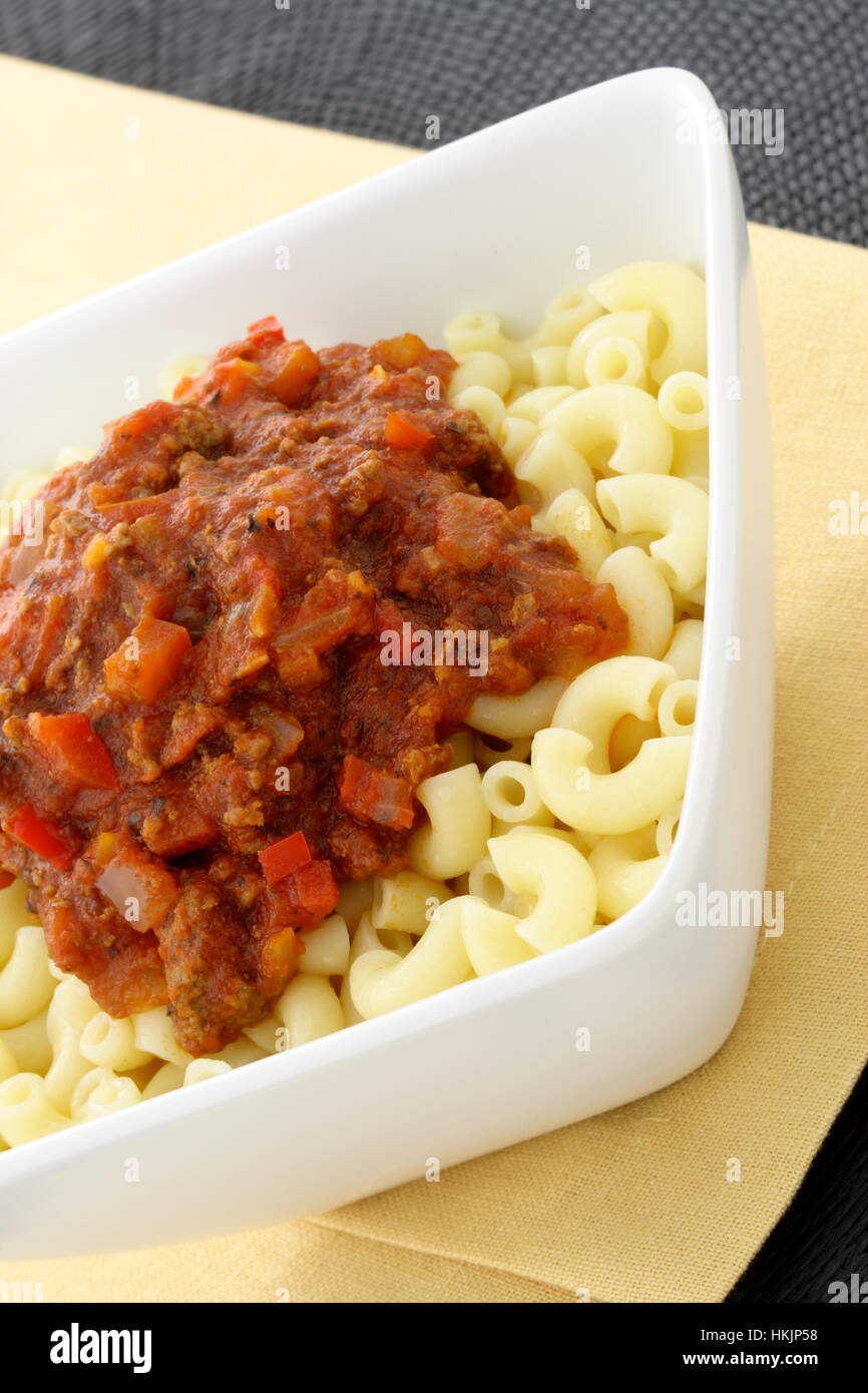 Macaroni Bolognese delicious meal made with beef, pork, lots of