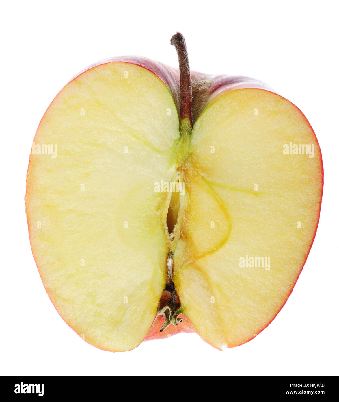 half apple red slice fresh isolated on white Stock Photo