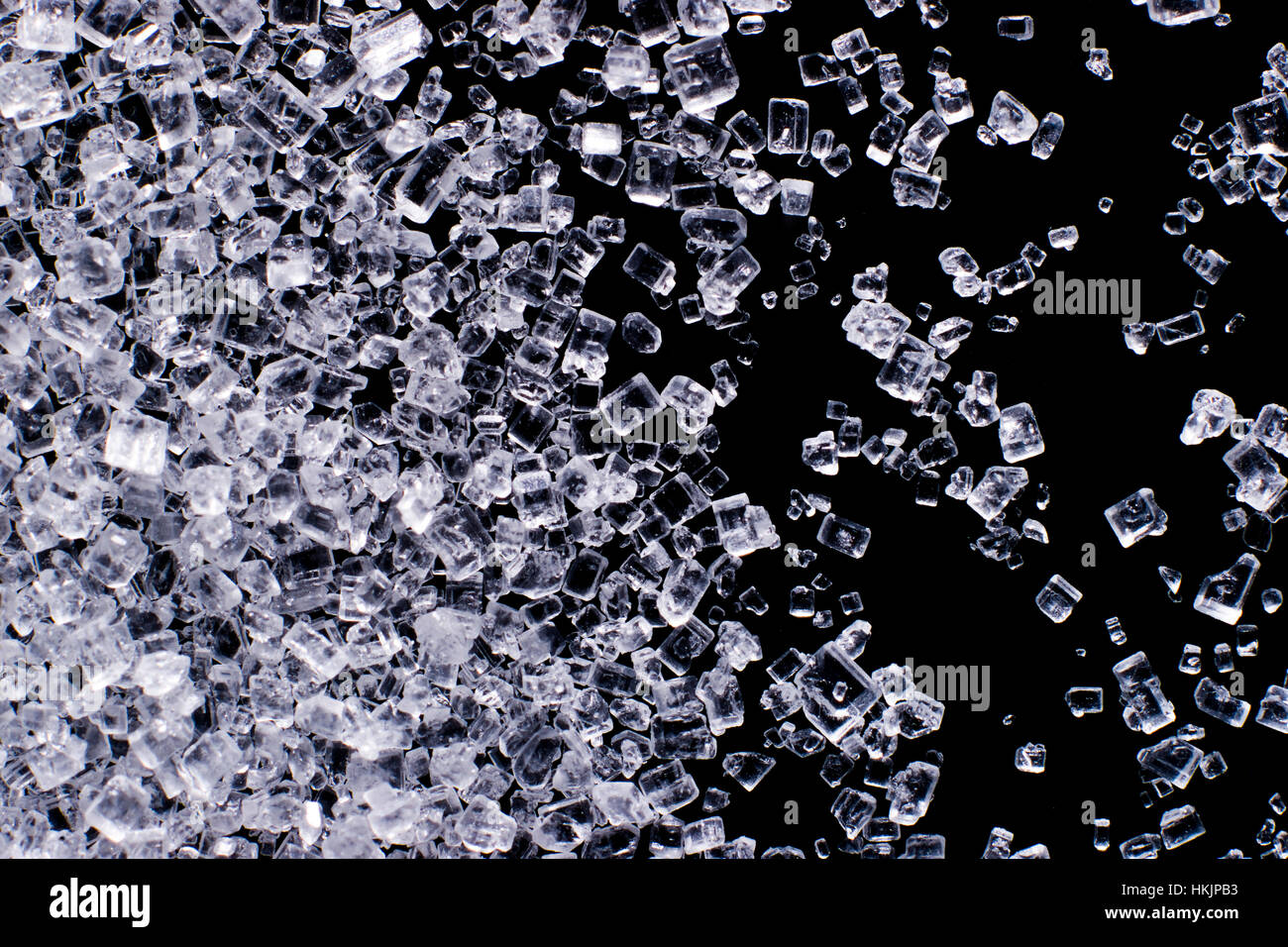 White refined sugar crystals close up Stock Photo
