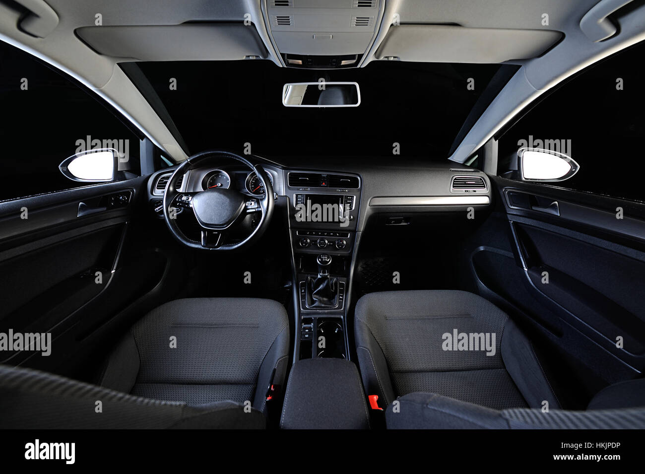 isolated dashboard modern car with front sit Stock Photo