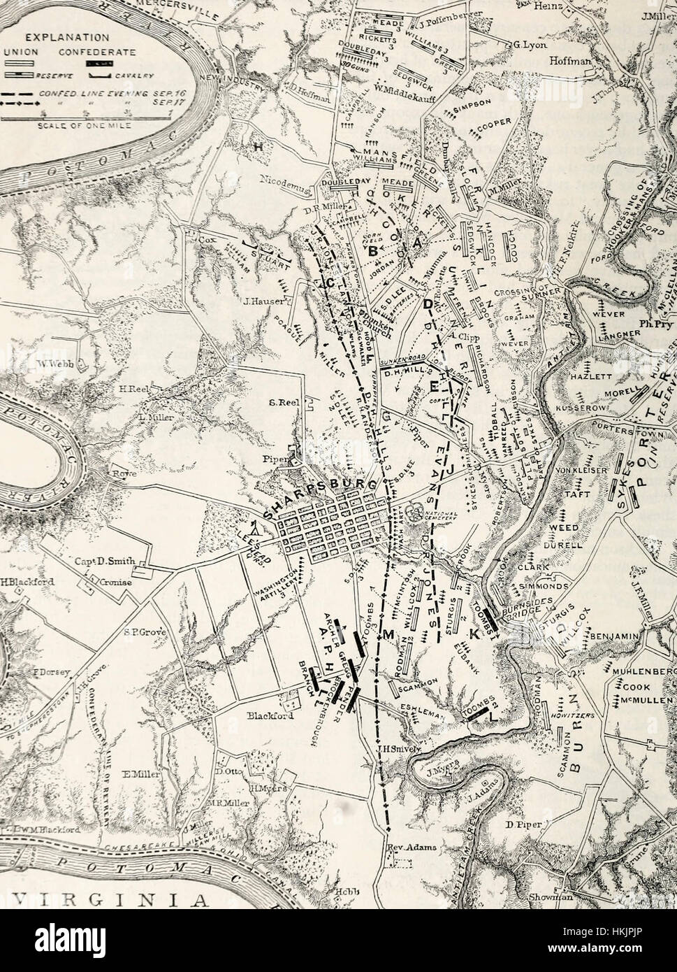 Battle Of Antietam Map - Map Of The Field At The Battle Of Antietam Usa Civil War HKJPJP 