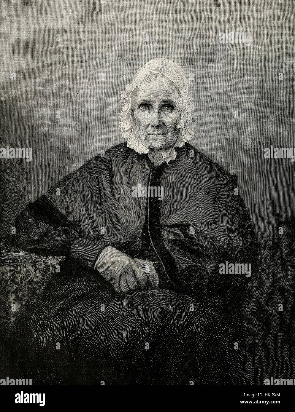 Sarah Bush Lincoln at the age of seventy six, Stepmother of Abraham Lincoln Stock Photo
