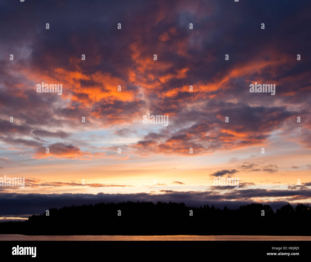 Vivid sunset sky landscape Stock Photo