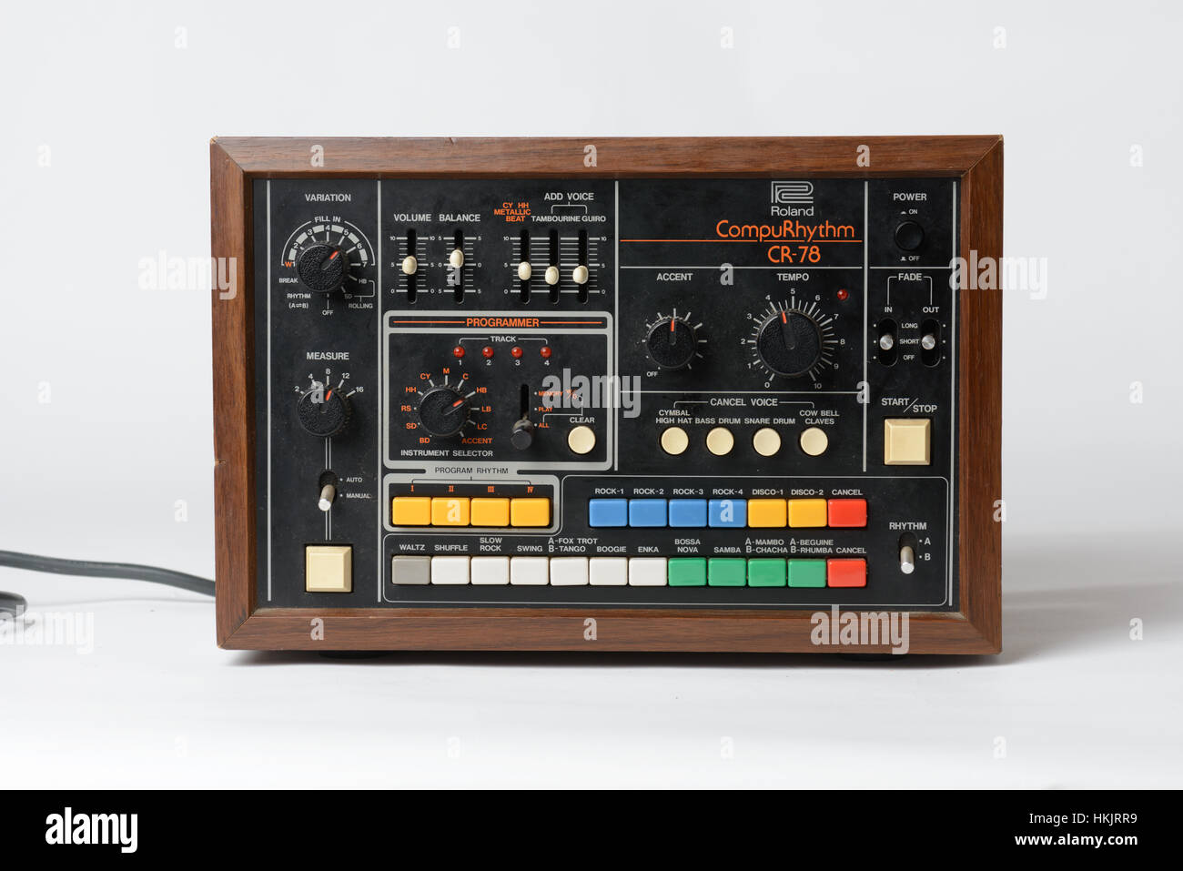 Roland Compurhythm CR78 drum machine from 1978 in wood effect as used by artists