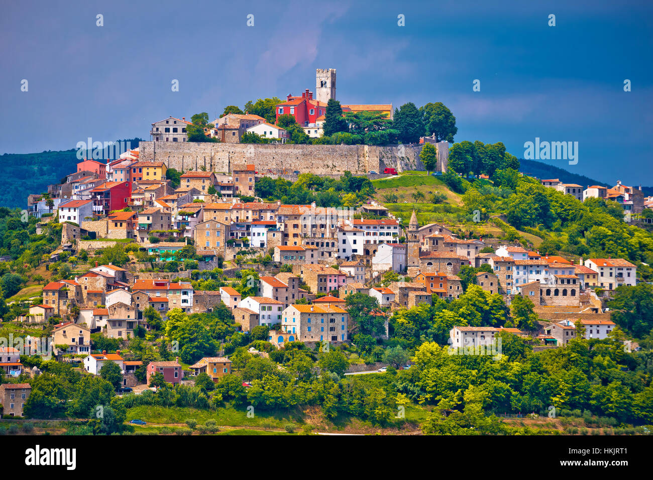 Town of Motovun on picturesque hill, Istria, Croatia Stock Photo