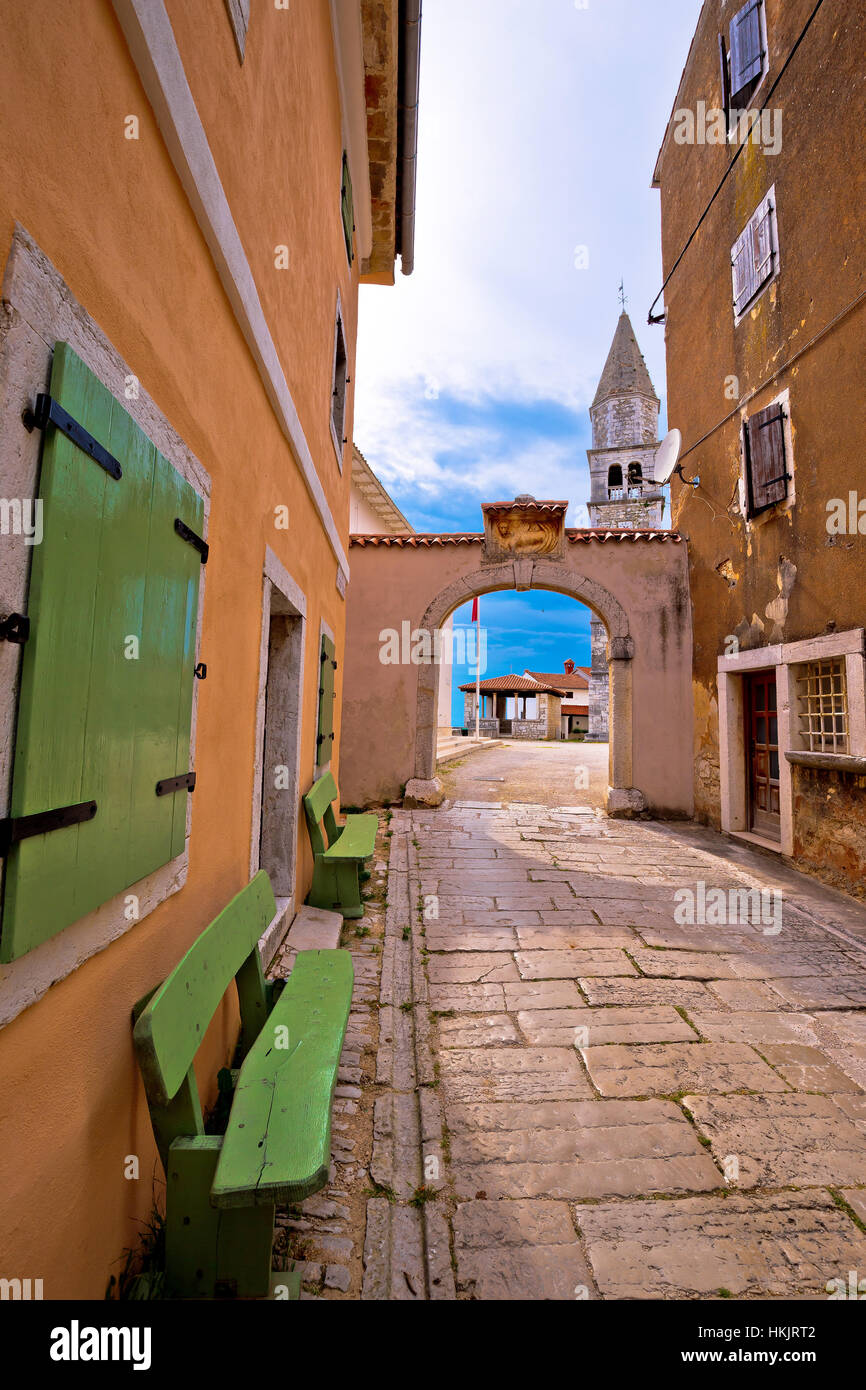 Town of Visnjan square and church, Istria, Croatia Stock Photo