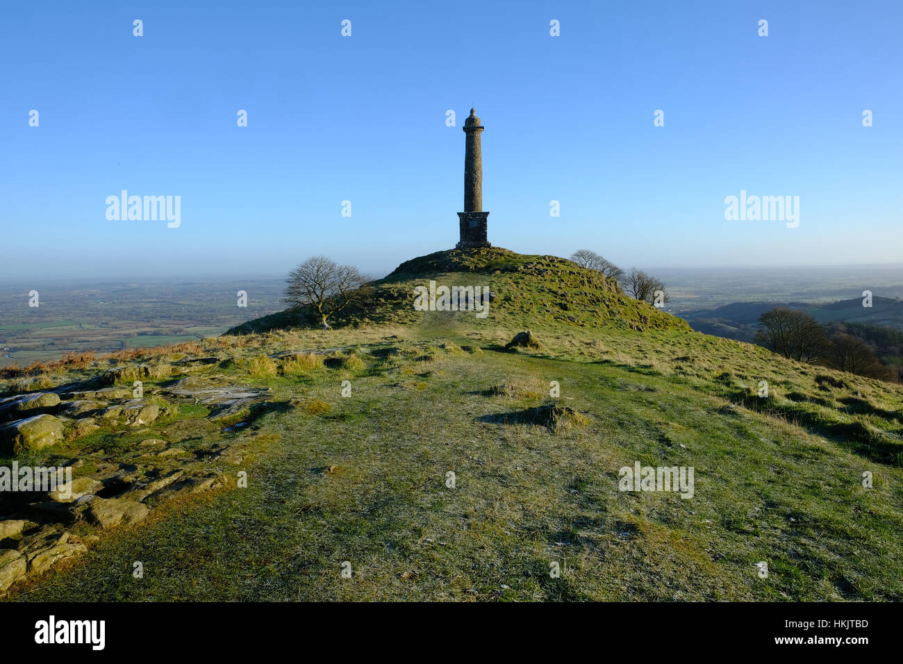 Rodney's Pillar on the Breiddin Hills in Powys, Wales Stock Photo - Alamy