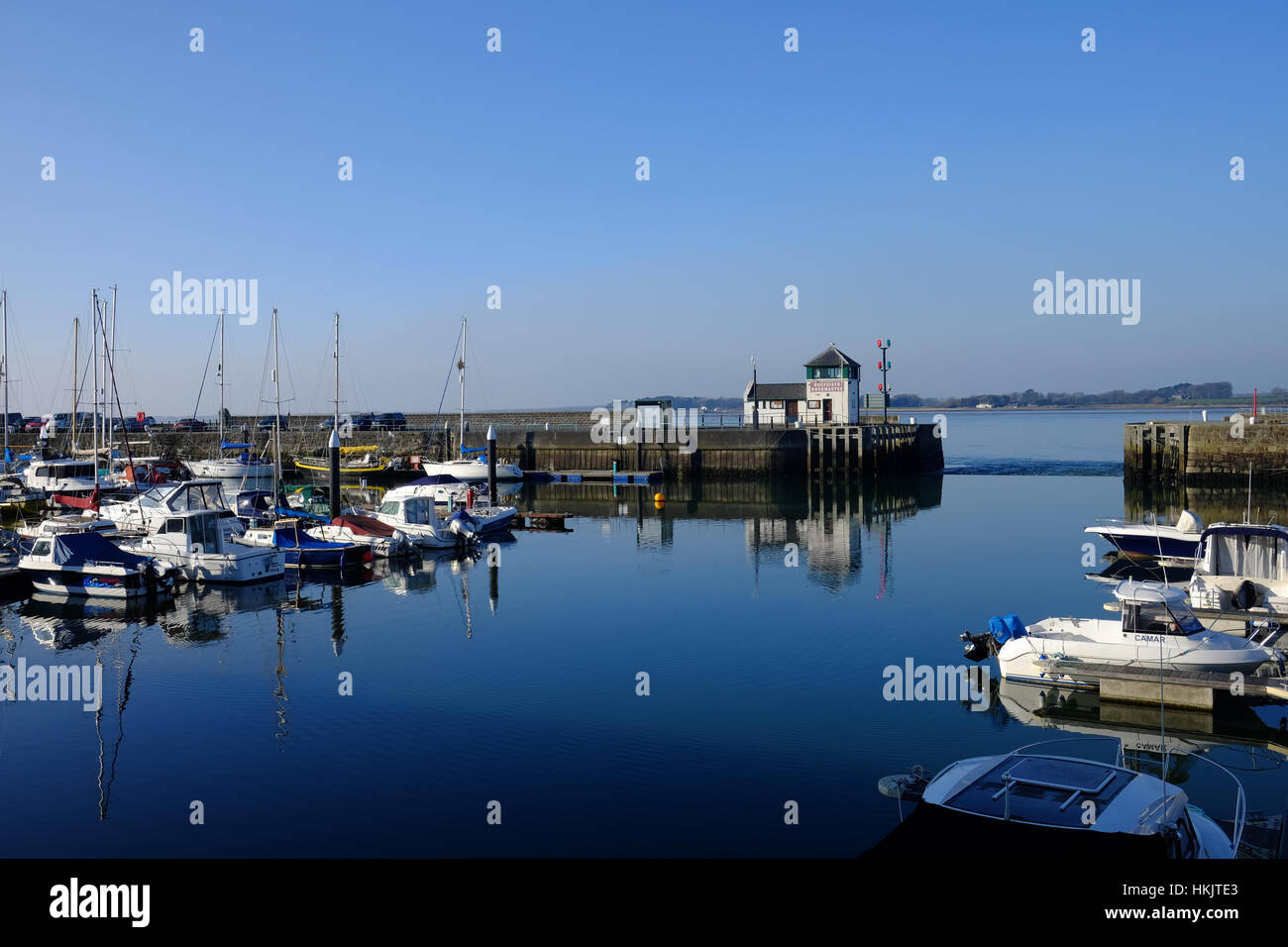 Victoria Quay and marina in Caernarfon, Wales Stock Photo