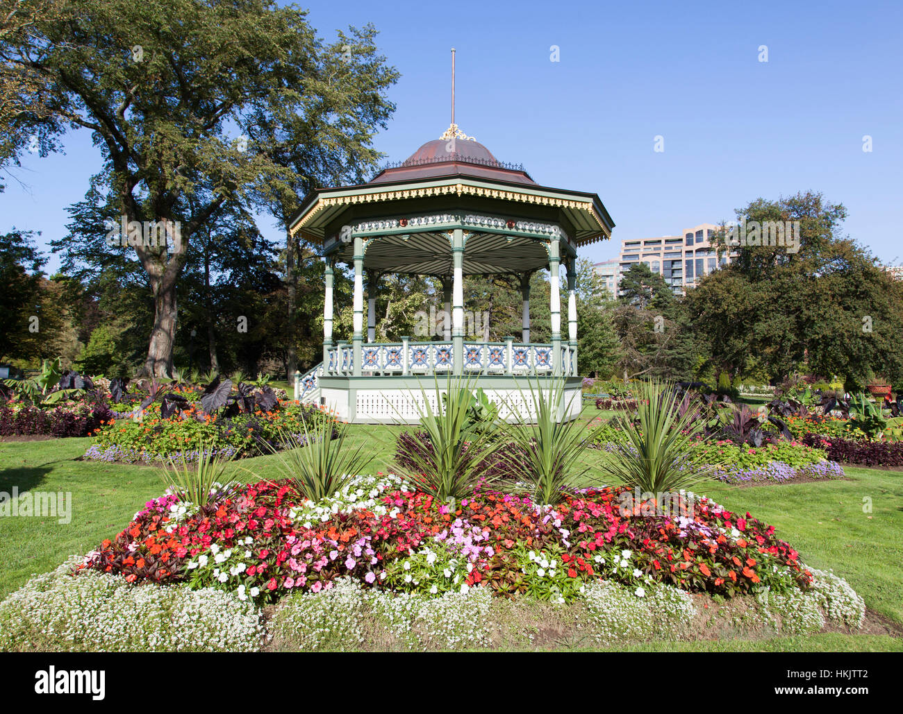 The composition of flowers in Halifax city public gardens (Nova Scotia, Canada Stock Photo Alamy