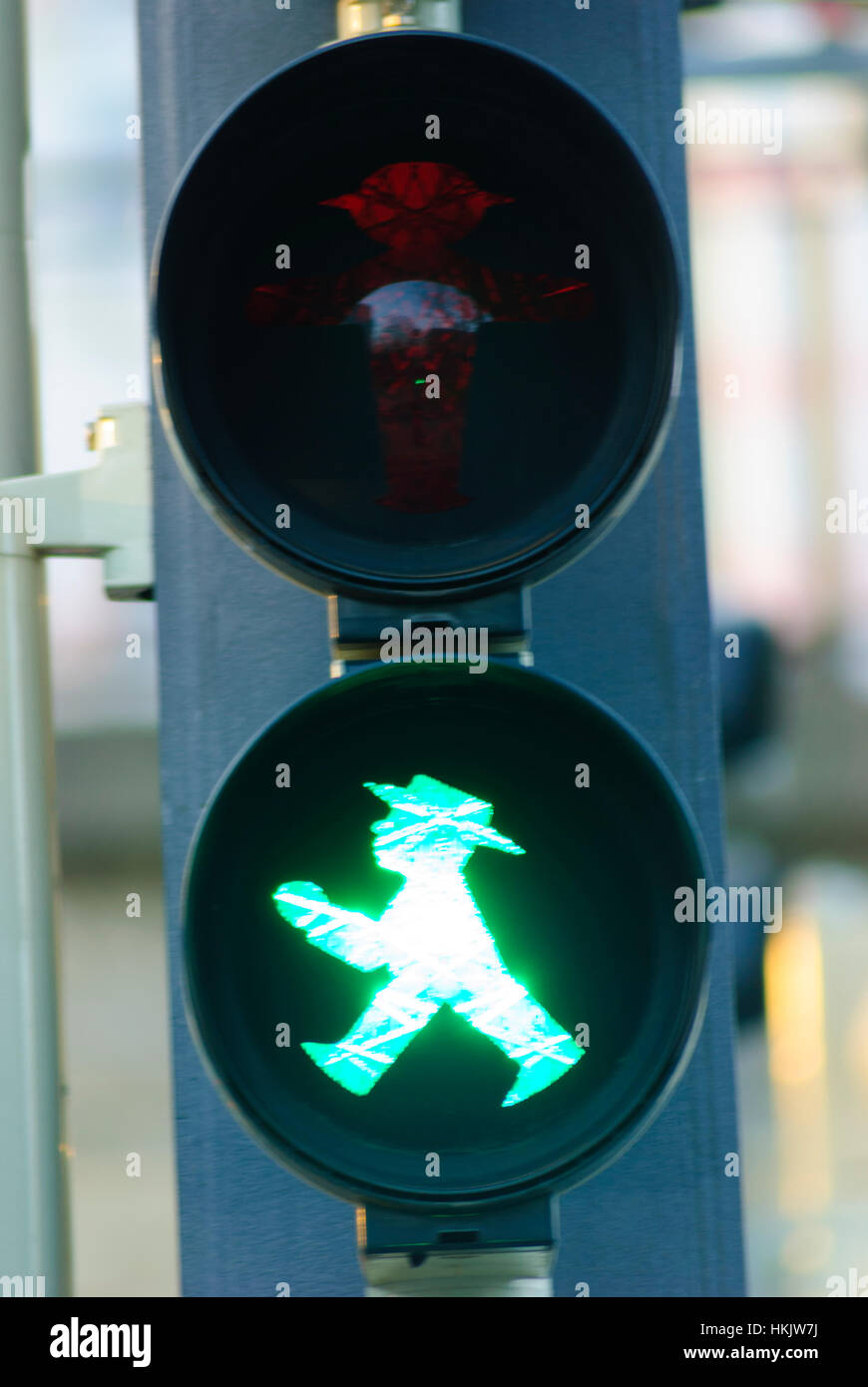 Dresden: traffic light man green, , Sachsen, Saxony, Germany Stock Photo