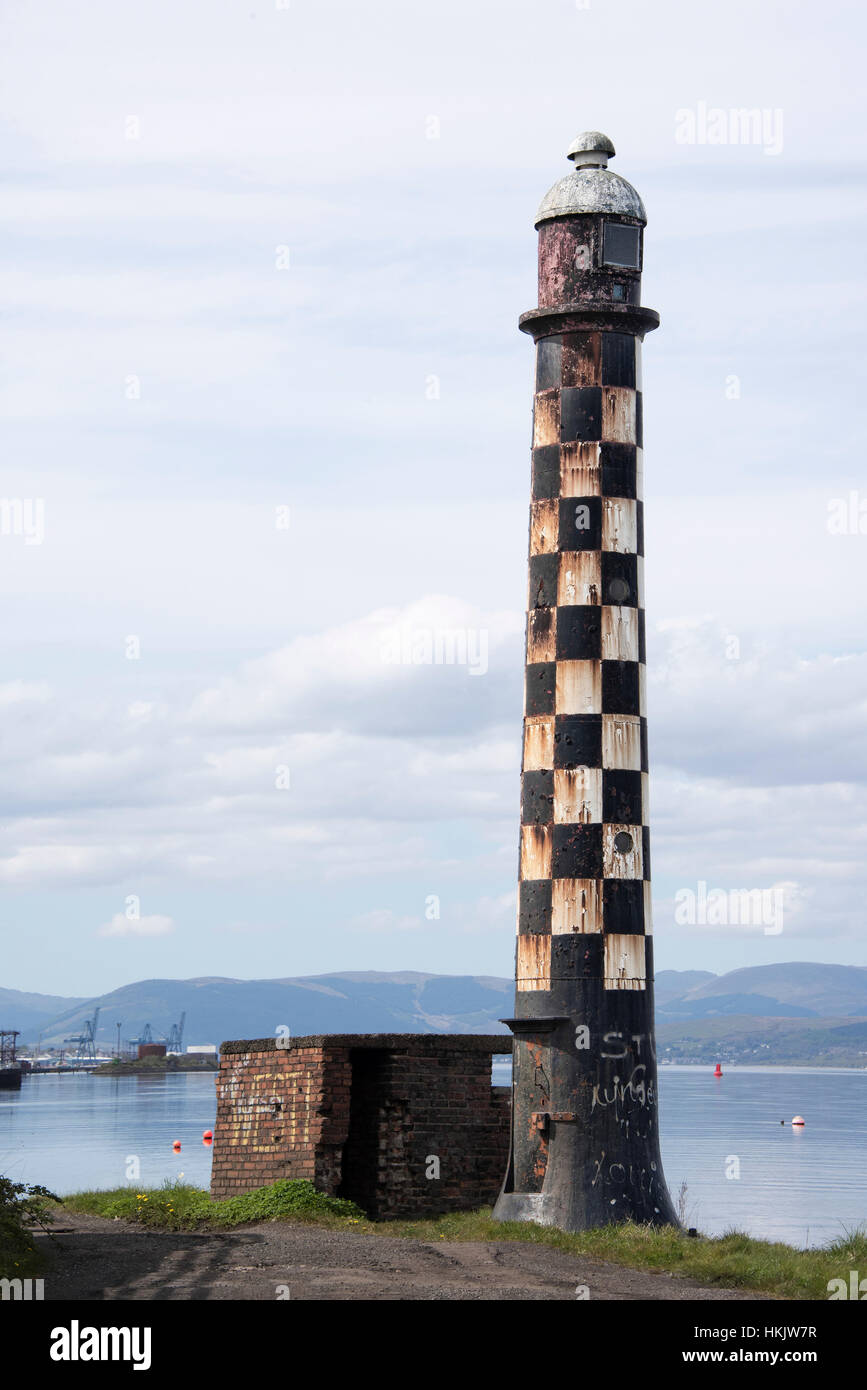 Derelict Steamboat Quay Lighthouse at Port Glasgow, on the banks of the Firth of Clyde