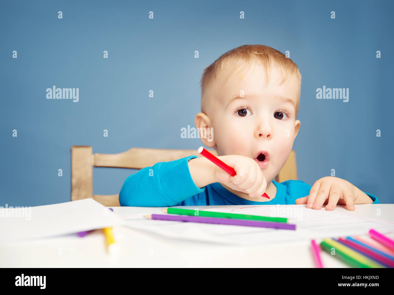 Children`s Drawing Pencils. Stock Photo - Image of daycare, colorful:  81853112