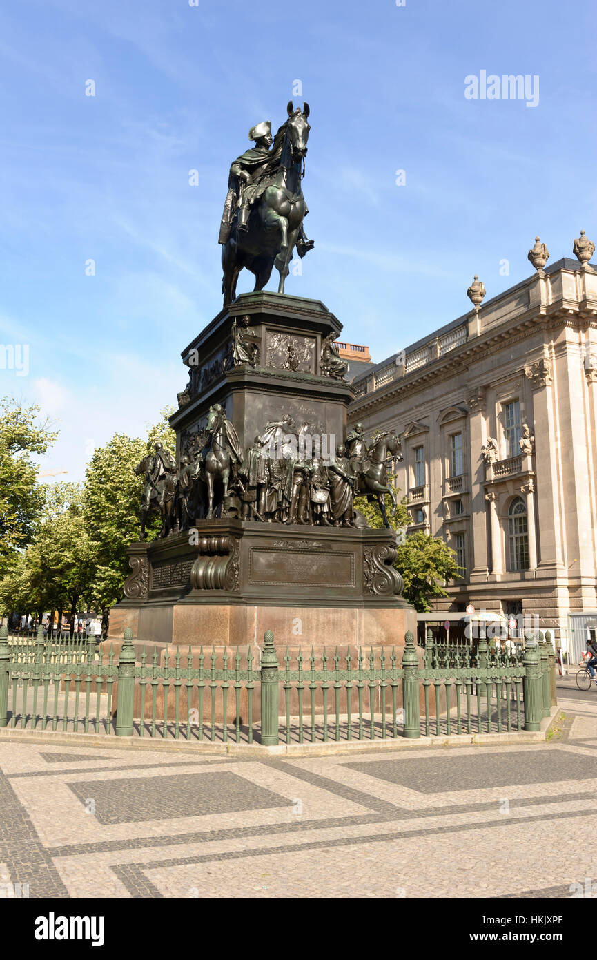 The bronze statue of Frederick the Great on horseback in Berlin