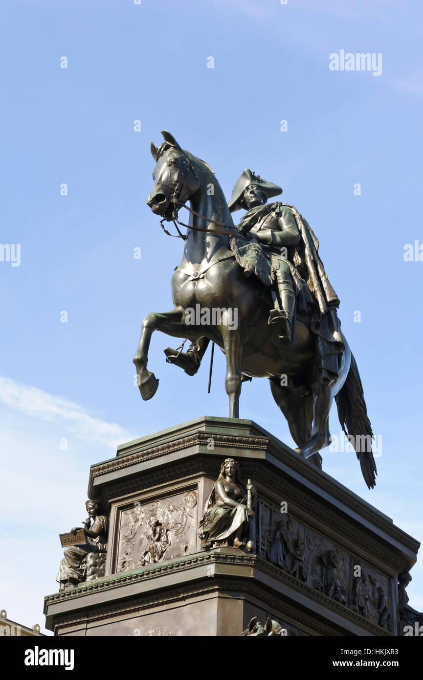 The bronze statue of Frederick the Great on horseback in Berlin