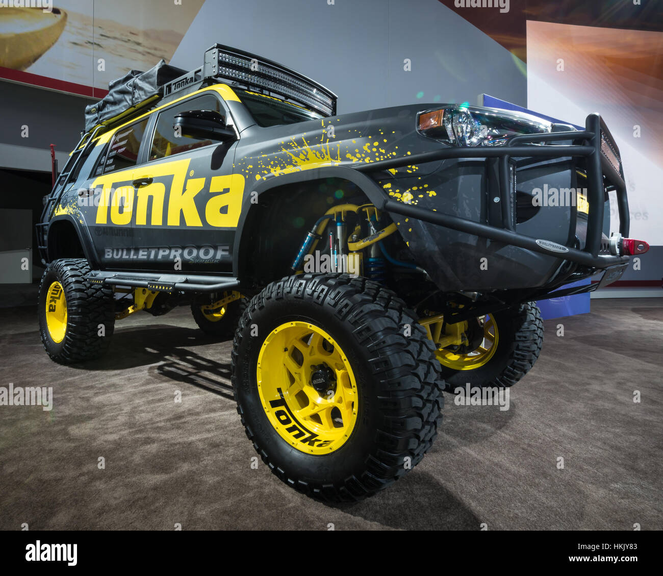 Detroit, MI, USA - January 14, 2016: Toyota 4Runner Tonka truck at the North American International Auto Show (NAIAS). Stock Photo