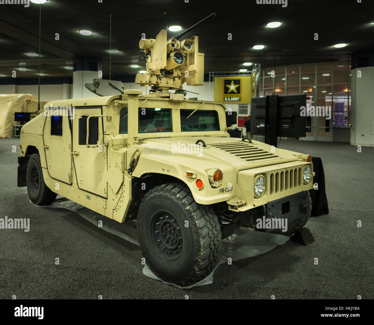 Detroit, MI, USA - January 11, 2016: AM General HMMWV (Humvee) car at the North American International Auto Show (NAIAS). Stock Photo