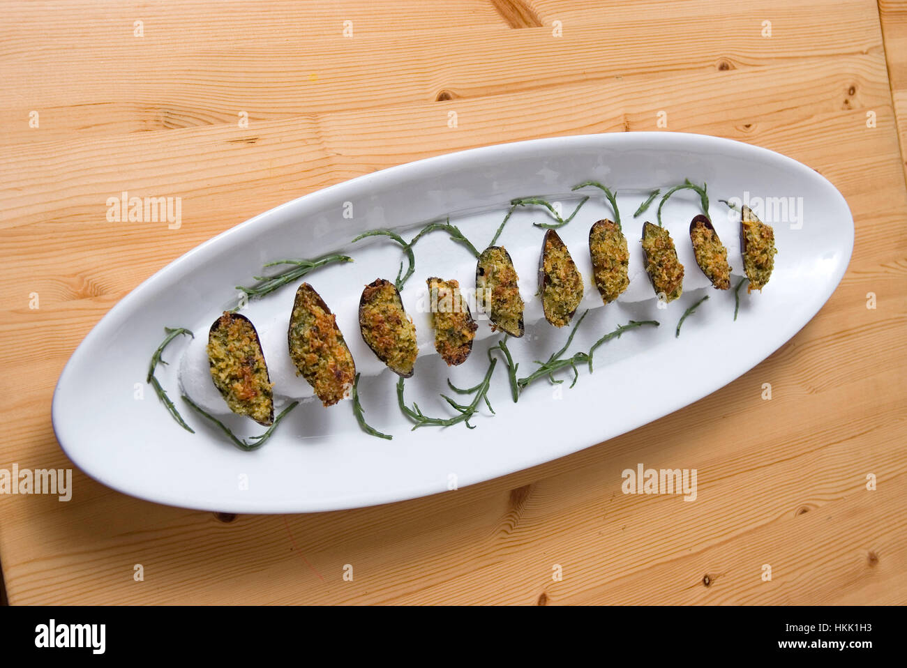 Mussels dishes at the beachside restaurant, Porthminster Cafe, St.Ives